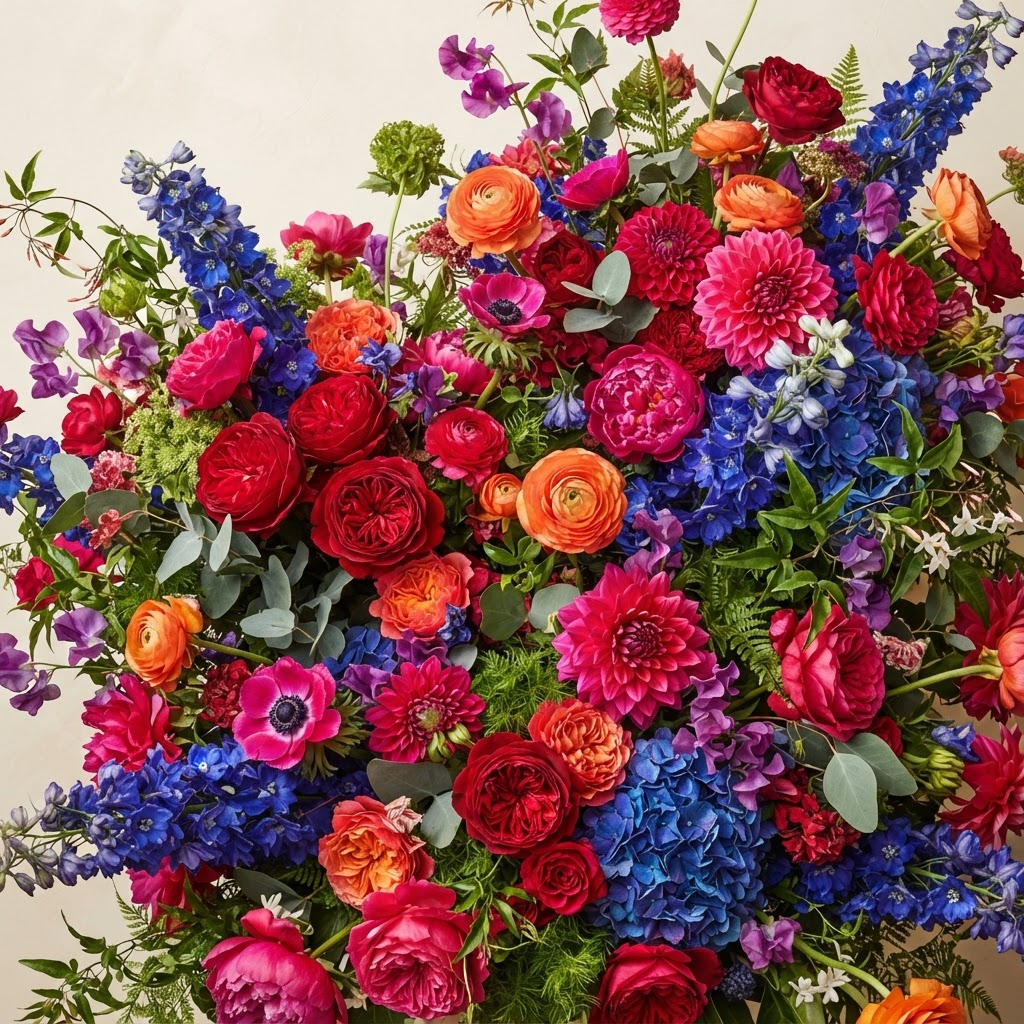 画面いっぱいに広がる鮮やかな季節の花